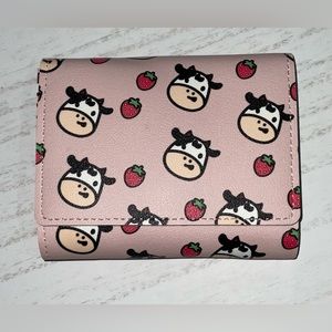 Cow Print Tri-Fold wallet with‎ optional personalization on the inside